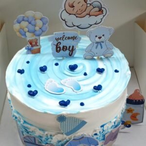 Blue baby shower cake