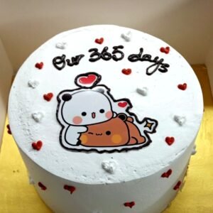 Baby white birthday cake