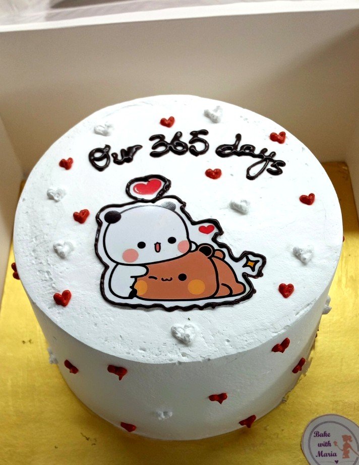 Baby white birthday cake