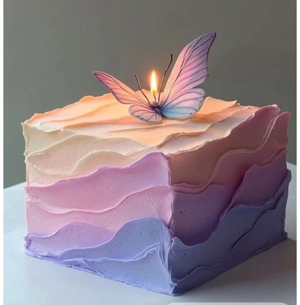 Trending Square cake with Butterfly