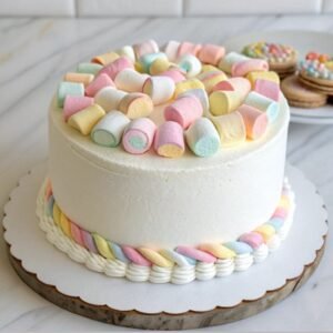 White cake with Marshmallows