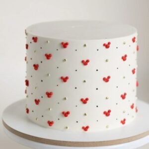 White cake with Red hearts
