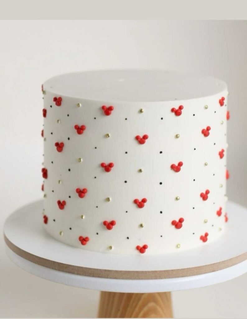 White cake with Red hearts