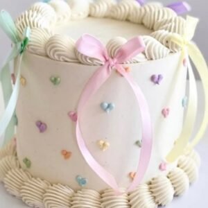 White cake with Bow