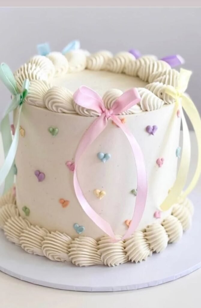 White cake with Bow