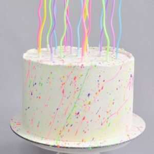 White cake with candles