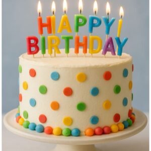 Colorful bunties/dots cake