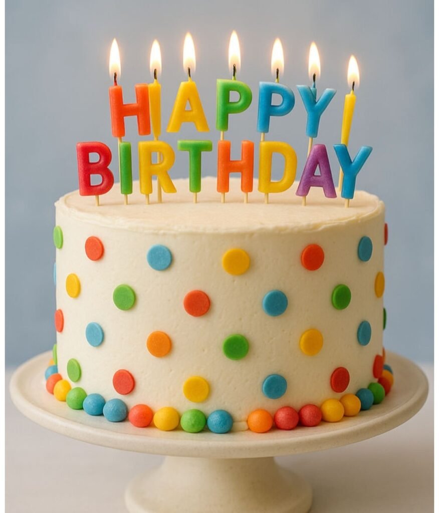 Colorful bunties/dots cake