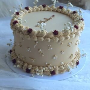 Special cake with fresh flowers