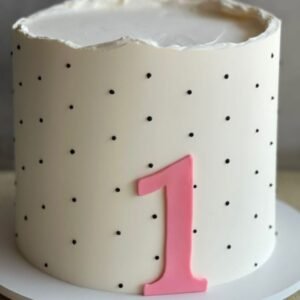 Dotted birthday white cake