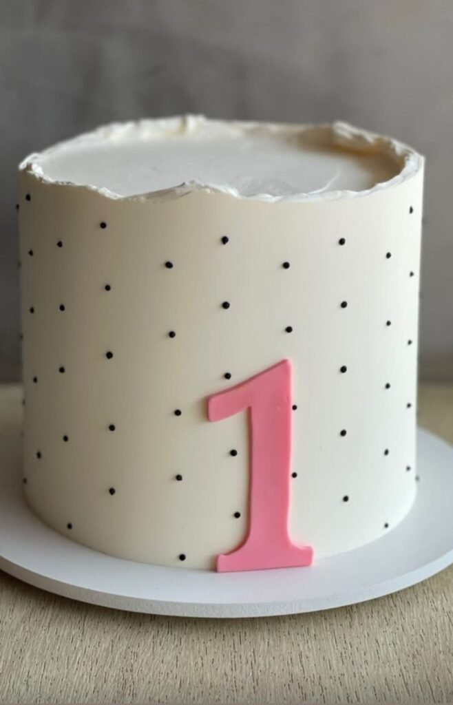 Dotted birthday white cake