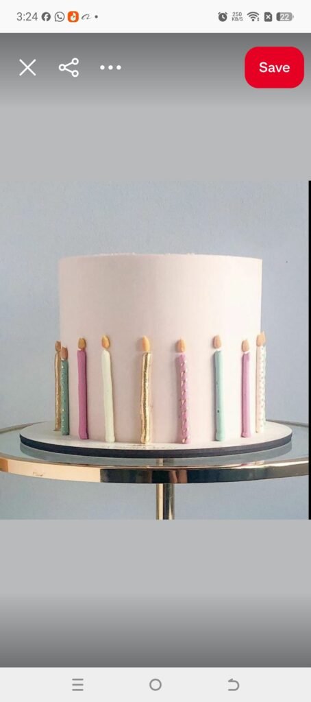 Semi fondant white candle theme cake