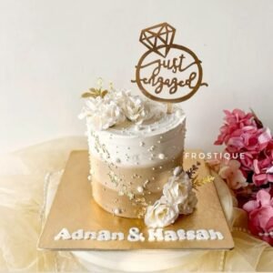 Three colored engagement cake