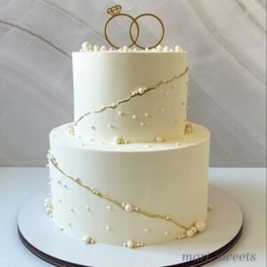 White engagement ring cake