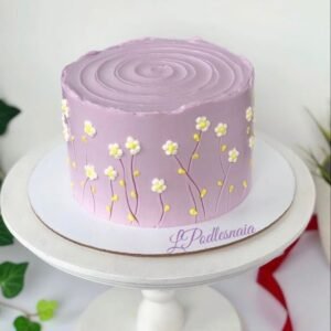 Purple cake with flower vines