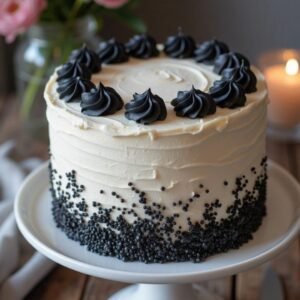 Black and white theme cake