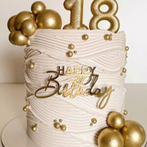 Golden theme birthday cake