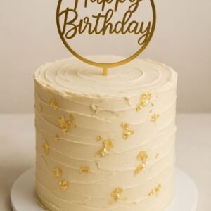White and gold birthday cake