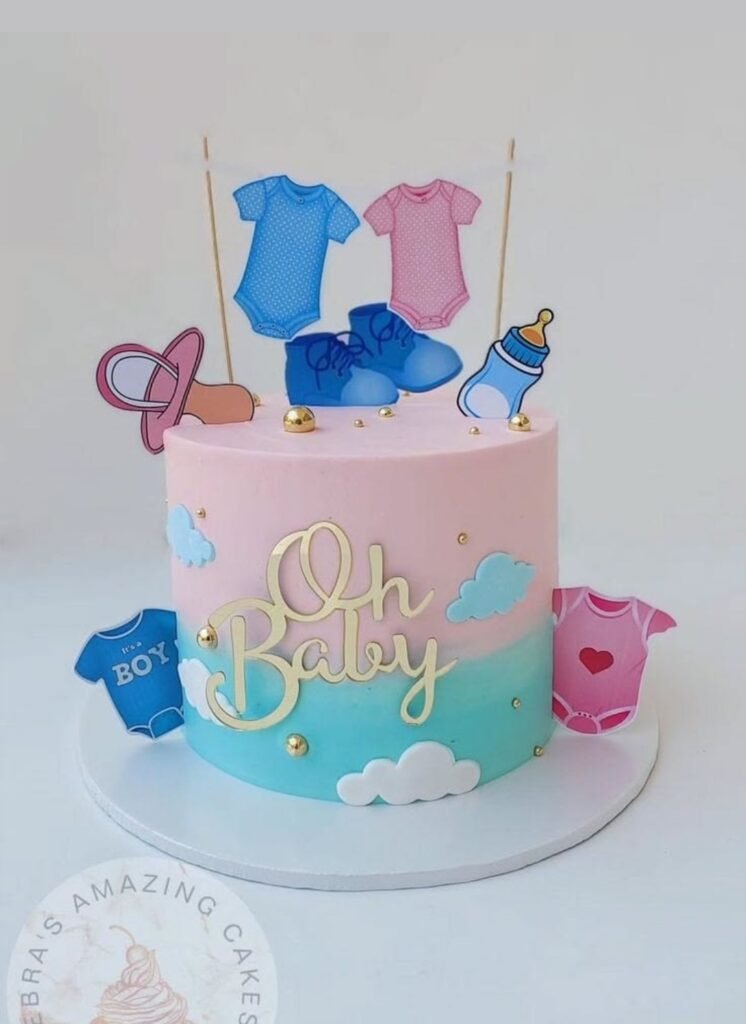 Gender revealing OH BABY cake