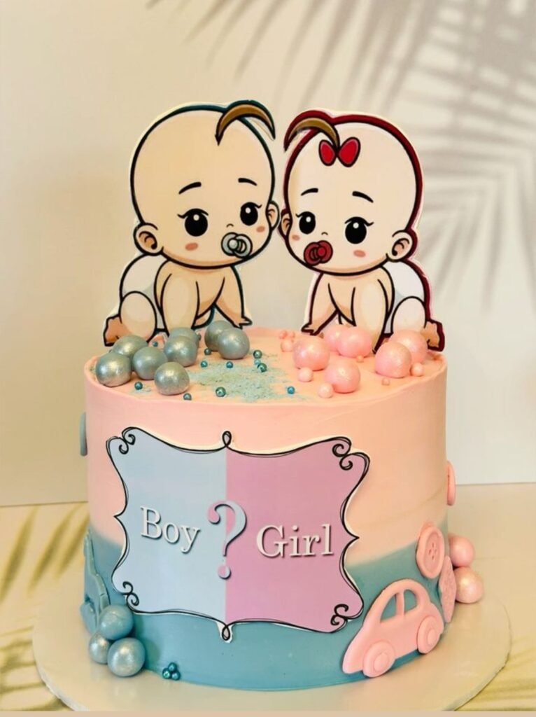Gender revealing BOY OR GIRL cake