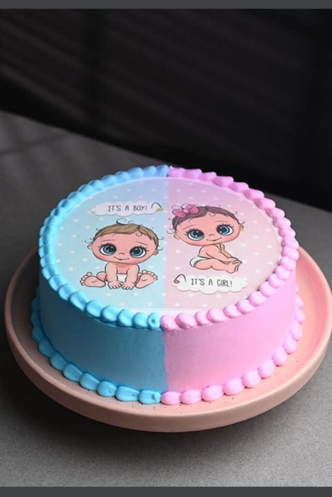 Simple gender revealing cake