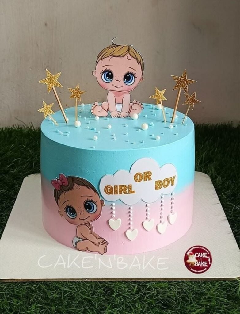Beautiful gender revealing cake