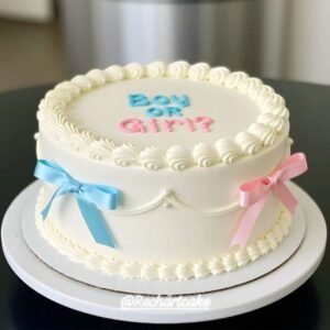 Tie bows gender revealing cake