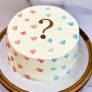 Heartly gender revealing cake