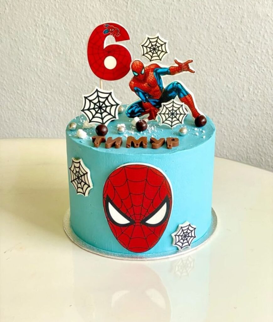 Spiderman theme kids cake