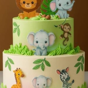 Jungle theme cake multitier for kids