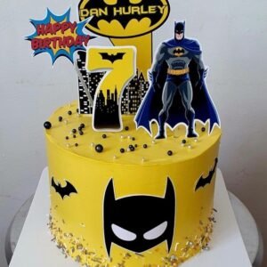 Yellow batman theme cake