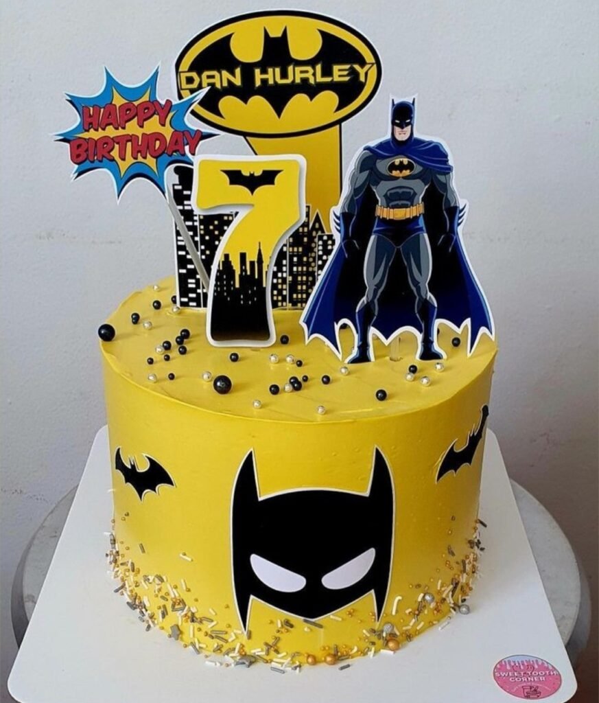 Yellow batman theme cake