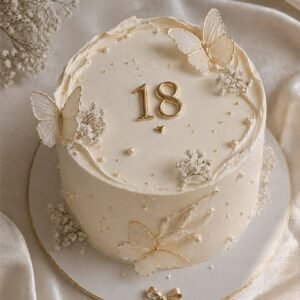 White waffers butterfly cake