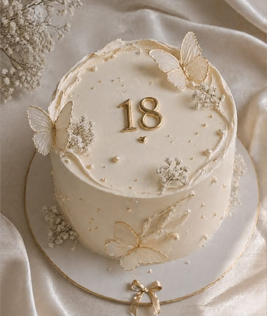 White waffers butterfly cake