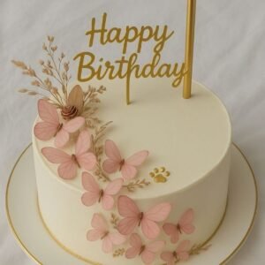 Beautiful pink butterflies cake