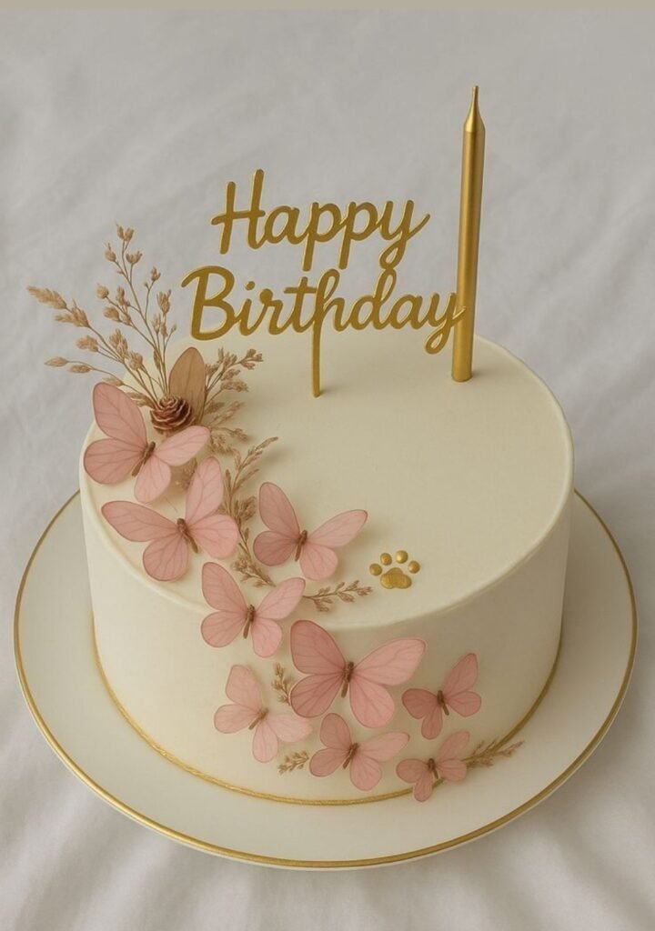 Beautiful pink butterflies cake