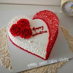 Heart shape velentine cake