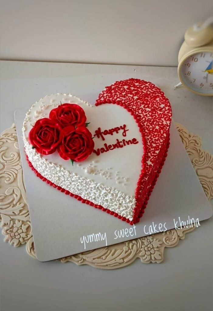 Heart shape velentine cake