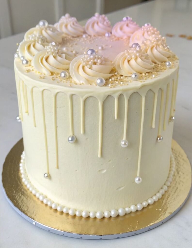 White chocolate dip cake