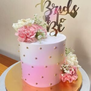 Bride to be pink and white cake
