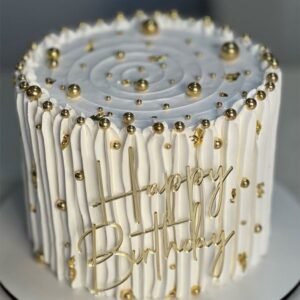 Cutting edge crea, cake with golden beads